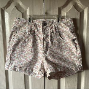 No Boundaries Shorts | Denim White Floral Shorts Size 7 | Color: Pink/White